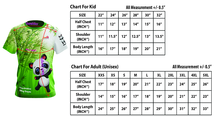 Panda Run Race Tee -  (Free shipping fee)